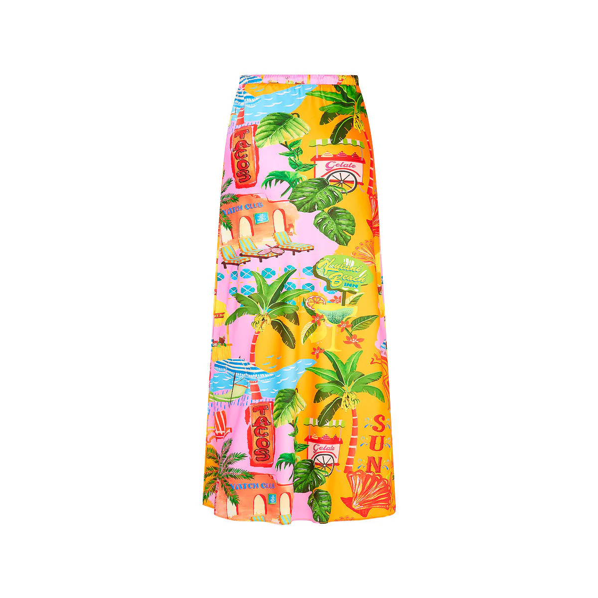 Bias Drawstring Maxi Skirt - Sunlit Spritz - Image 8