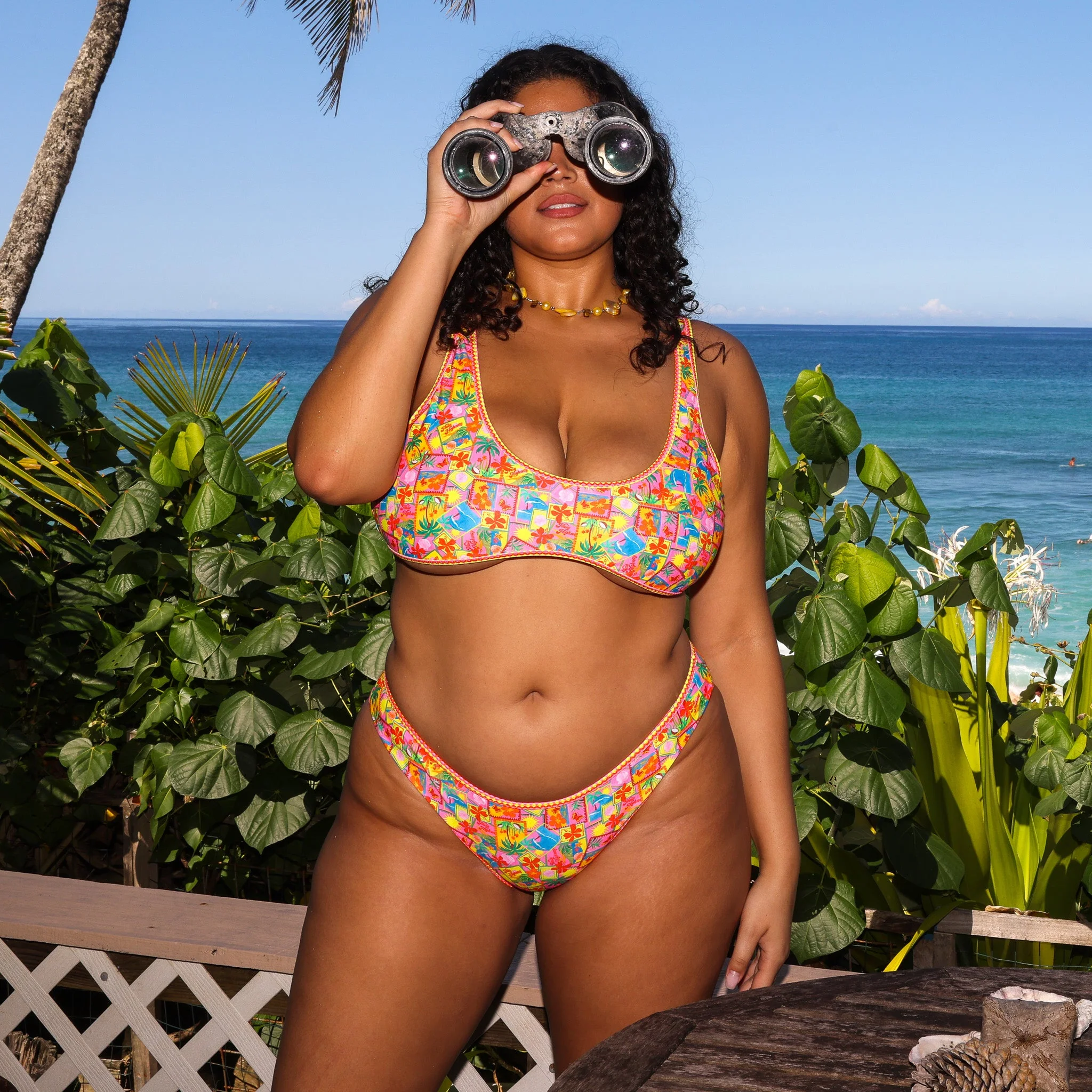Bind Tie Slim Scoop Bikini Top - Sunshine Snaps - Image 4