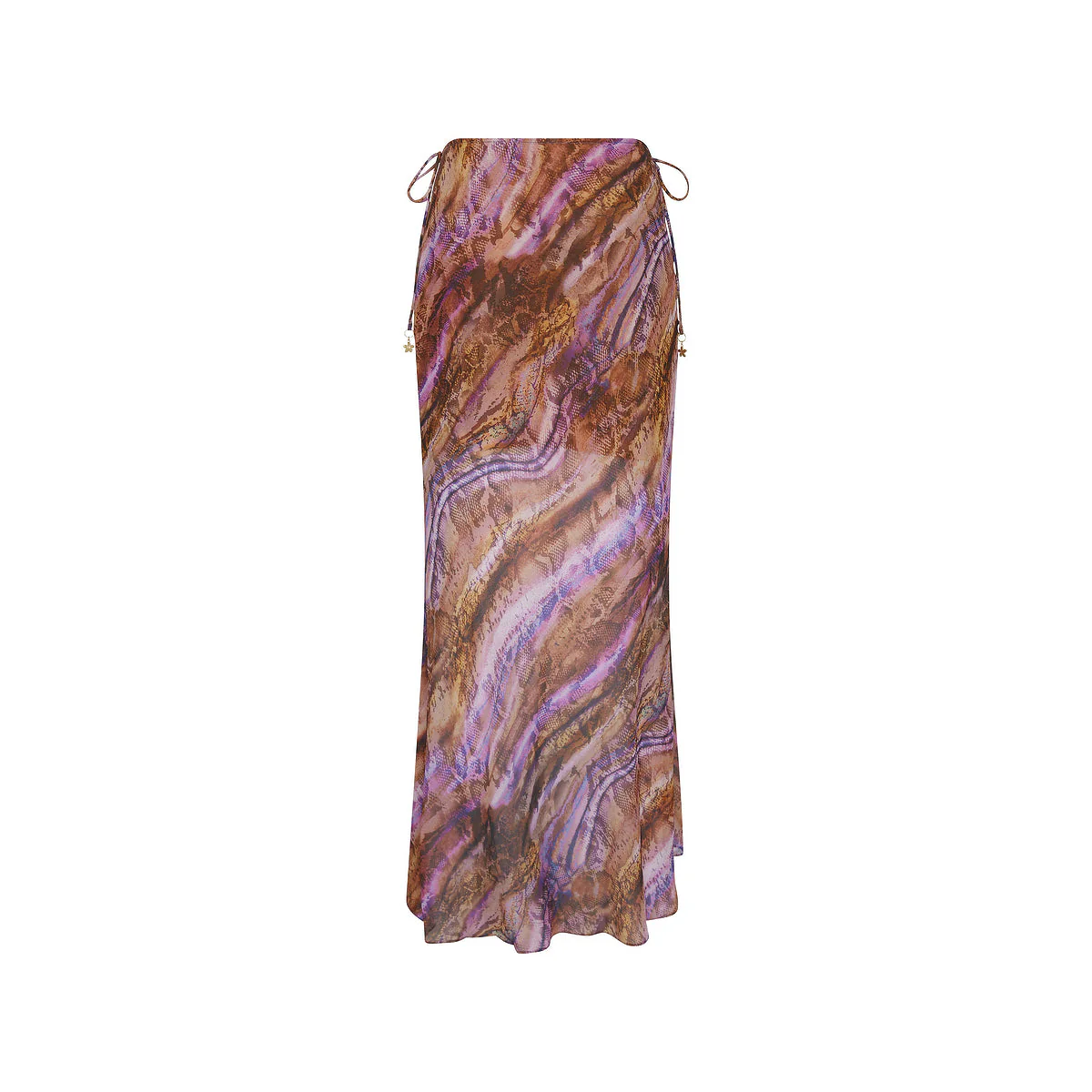 Chiffon Tie Side Maxi Skirt - Tropical Viper - Image 13
