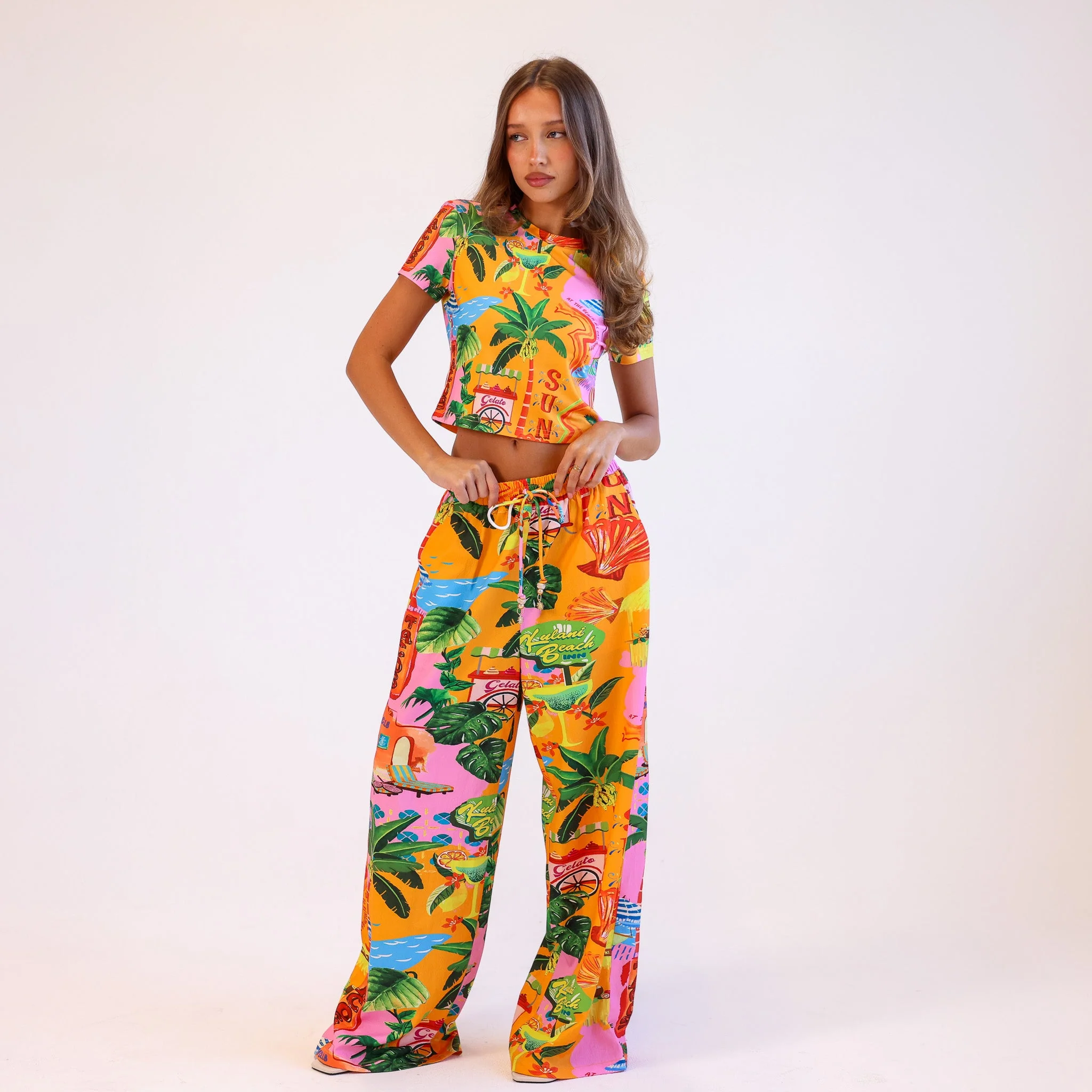 Drawstring Summer Pants - Sunlit Spritz - Image 3