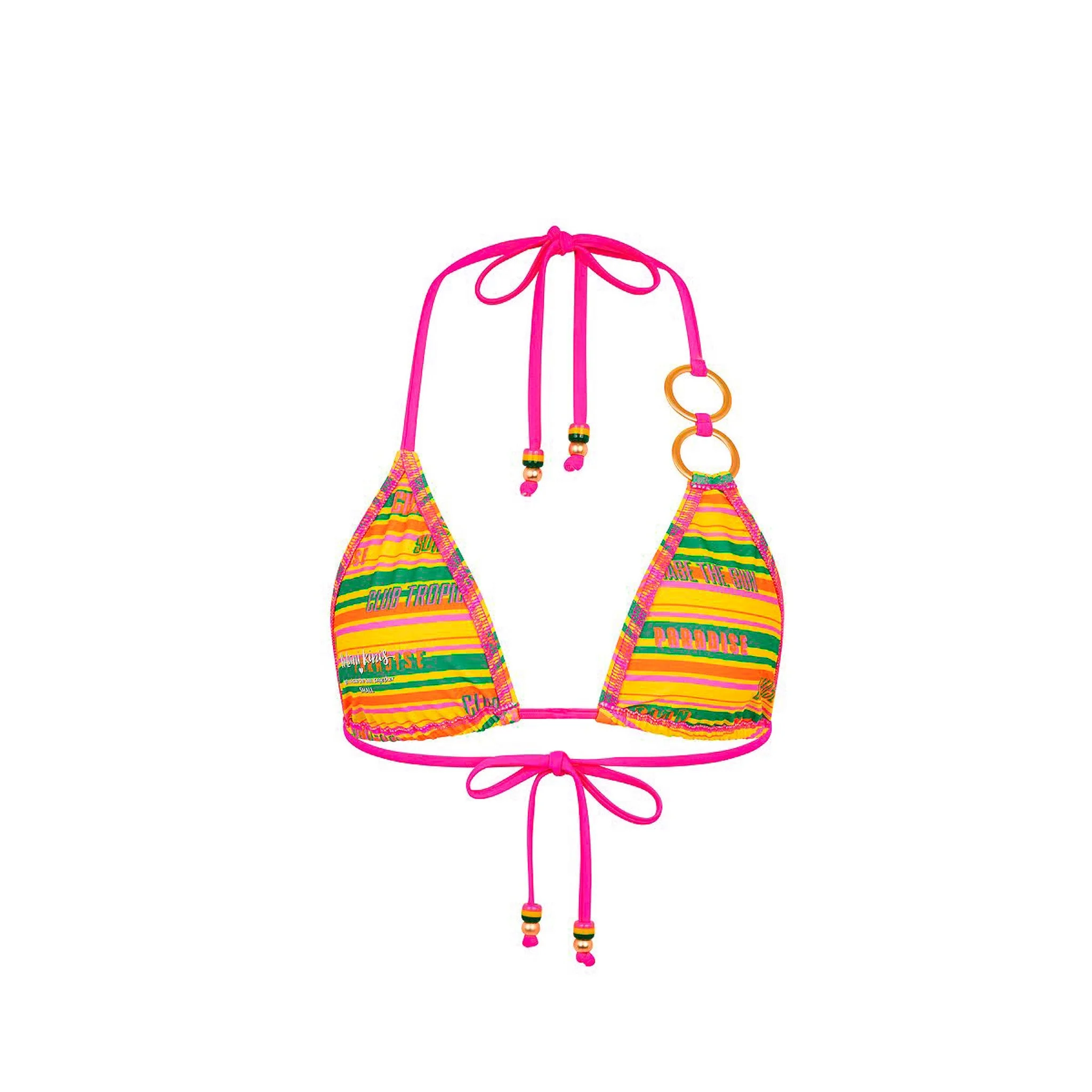 Duo Ring Halter Bikini Top - Sunshine Lover - Image 8