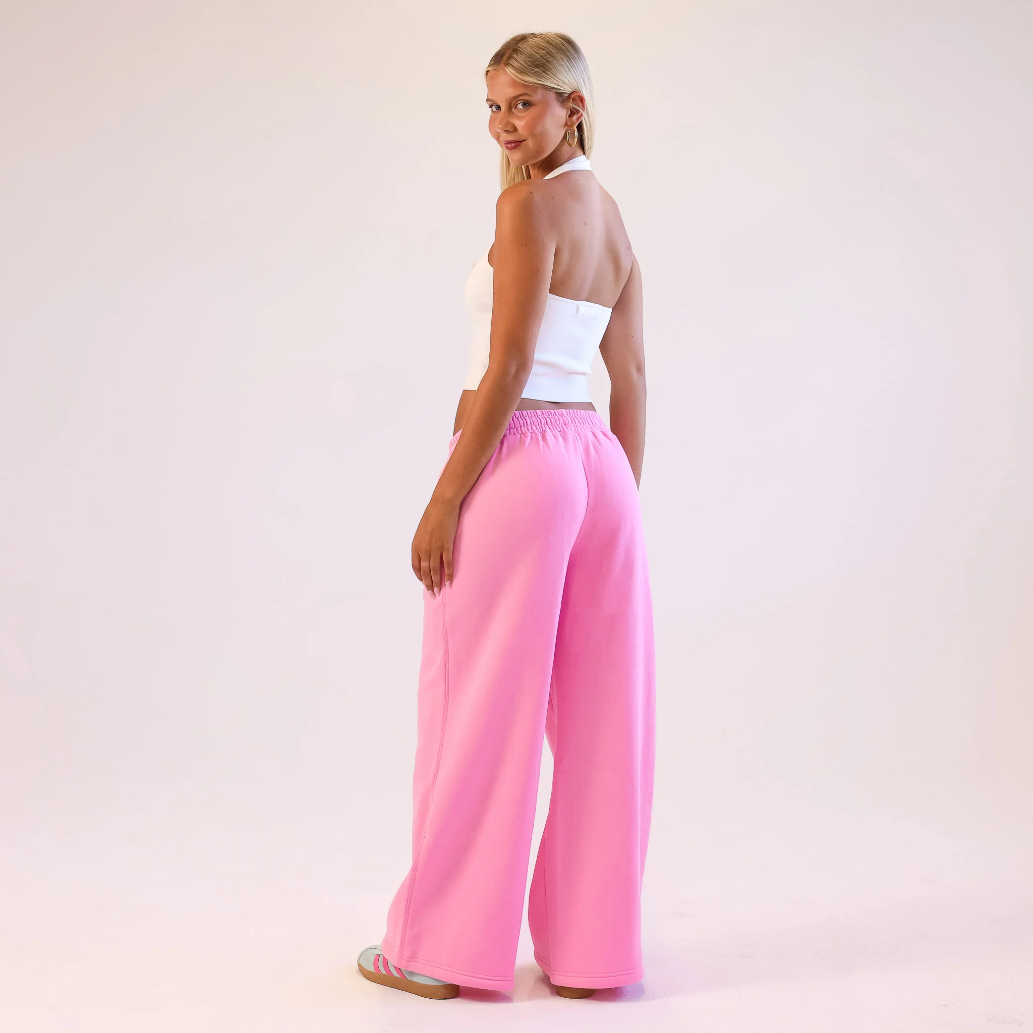 Embroidered Track Pants - Powder Puff - Image 8