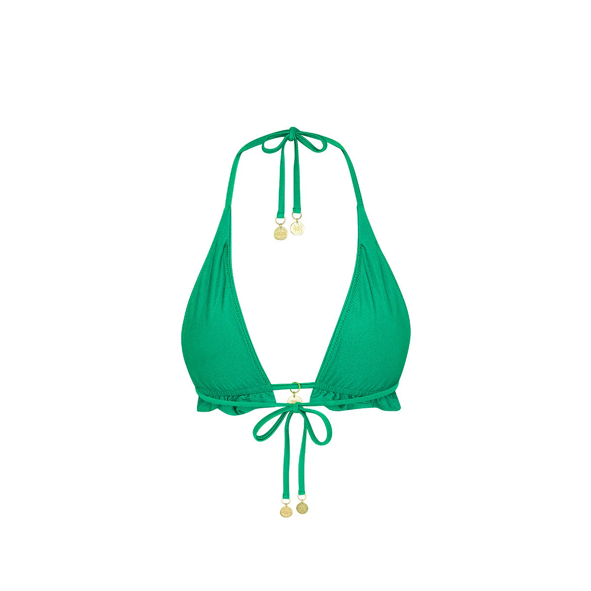 Frill Halter Bralette Bikini Top - Island Lush - Image 9