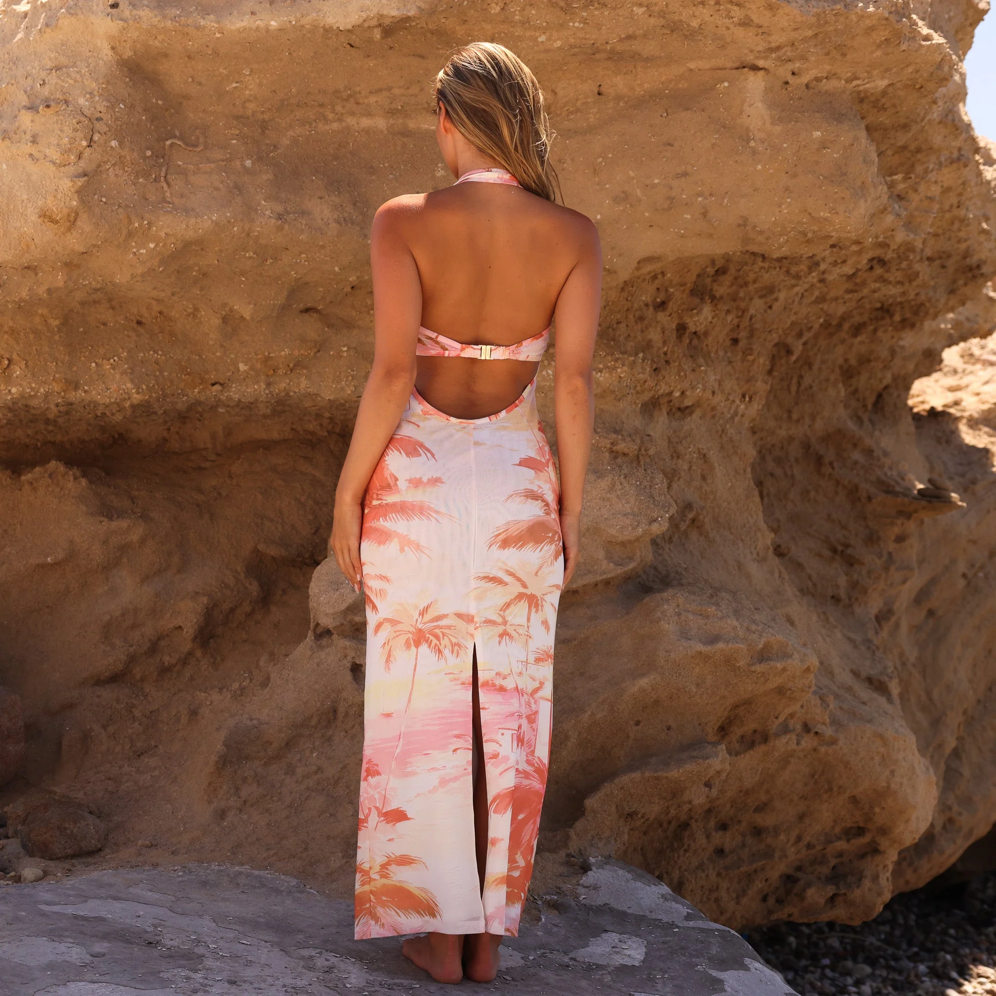 Halter Mesh Maxi Dress - Wild Skies - Image 7