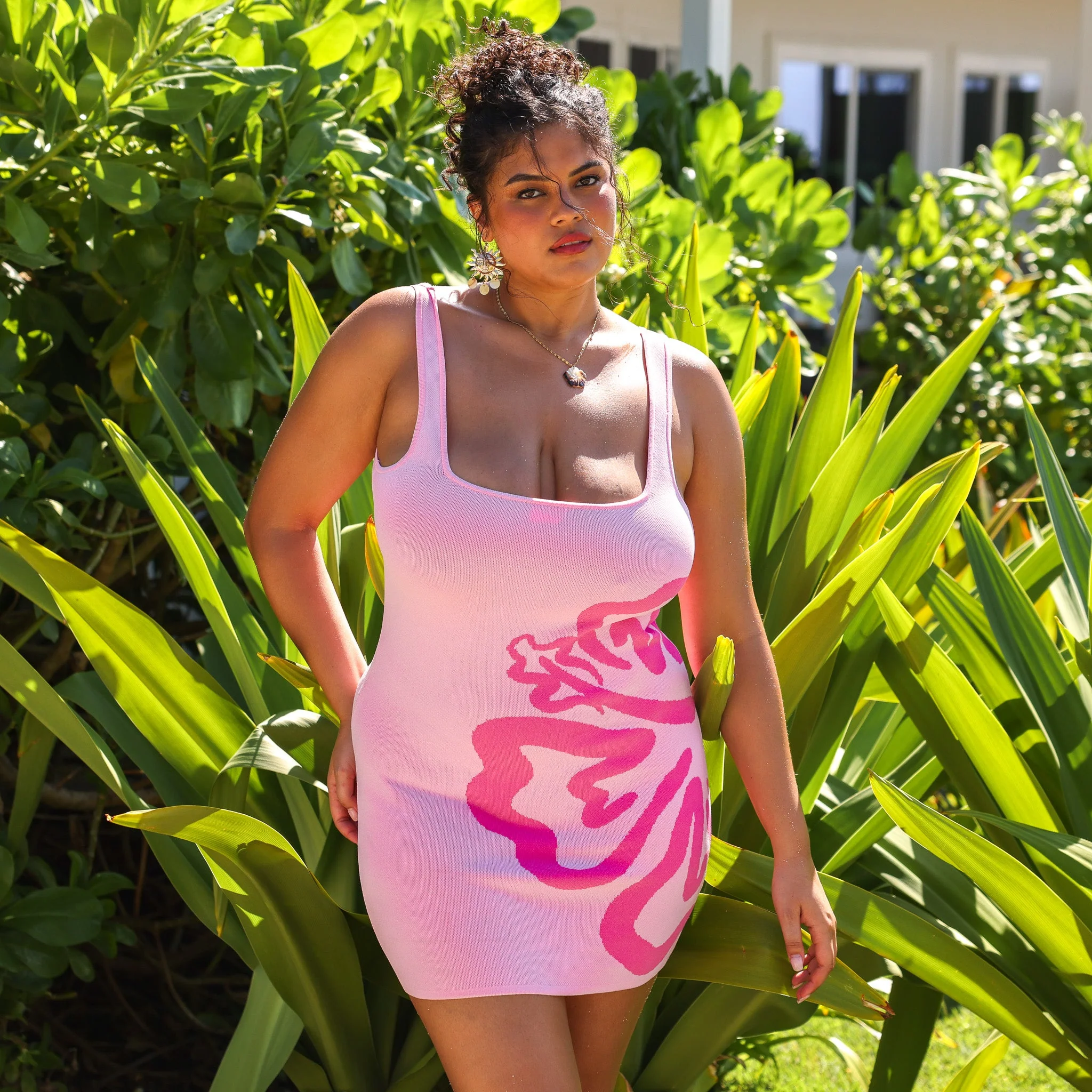 Knit Mini Dress - Island Bloom - Image 9