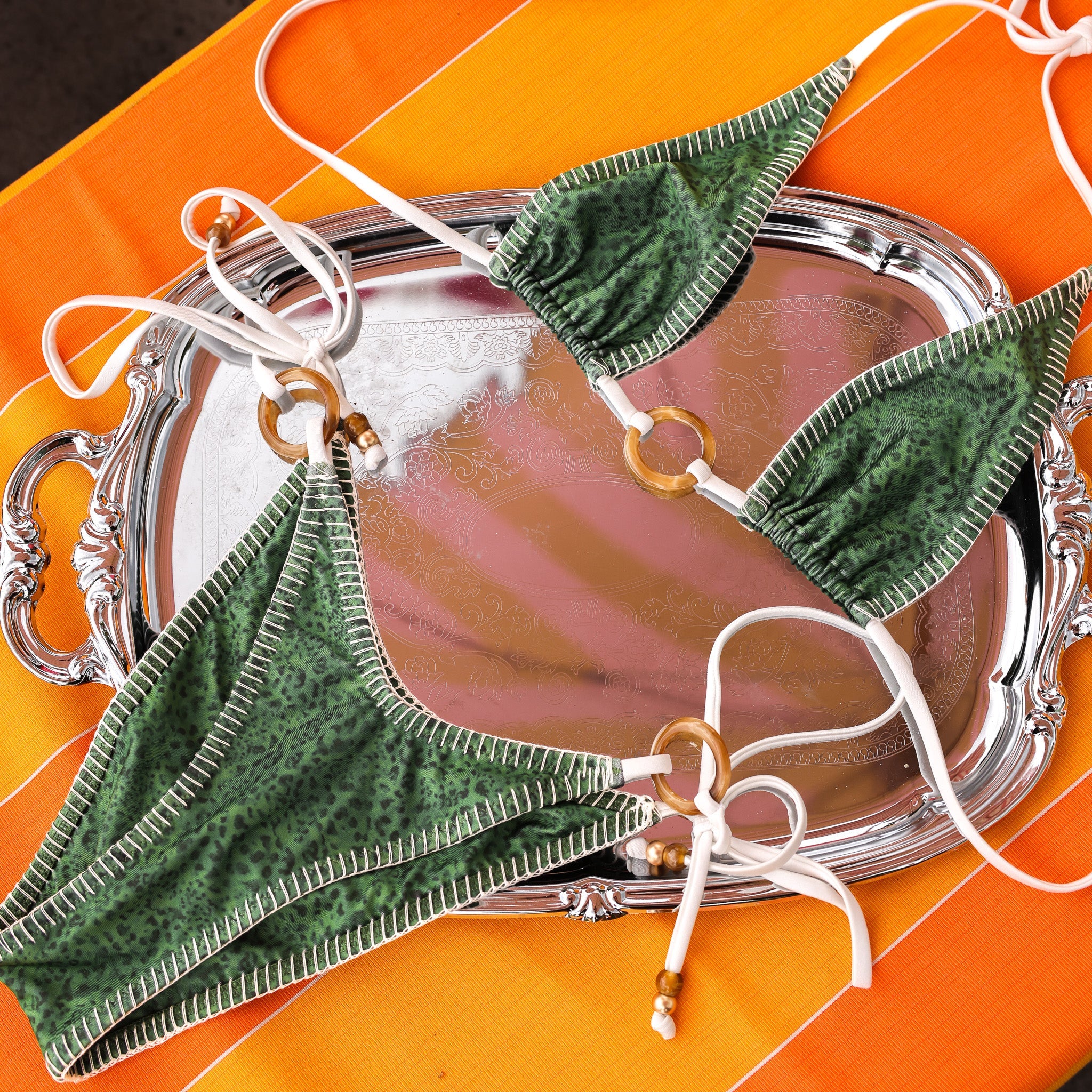 Lace Stitch Ring Halter Bikini Top - Wild Wonder - Image 7