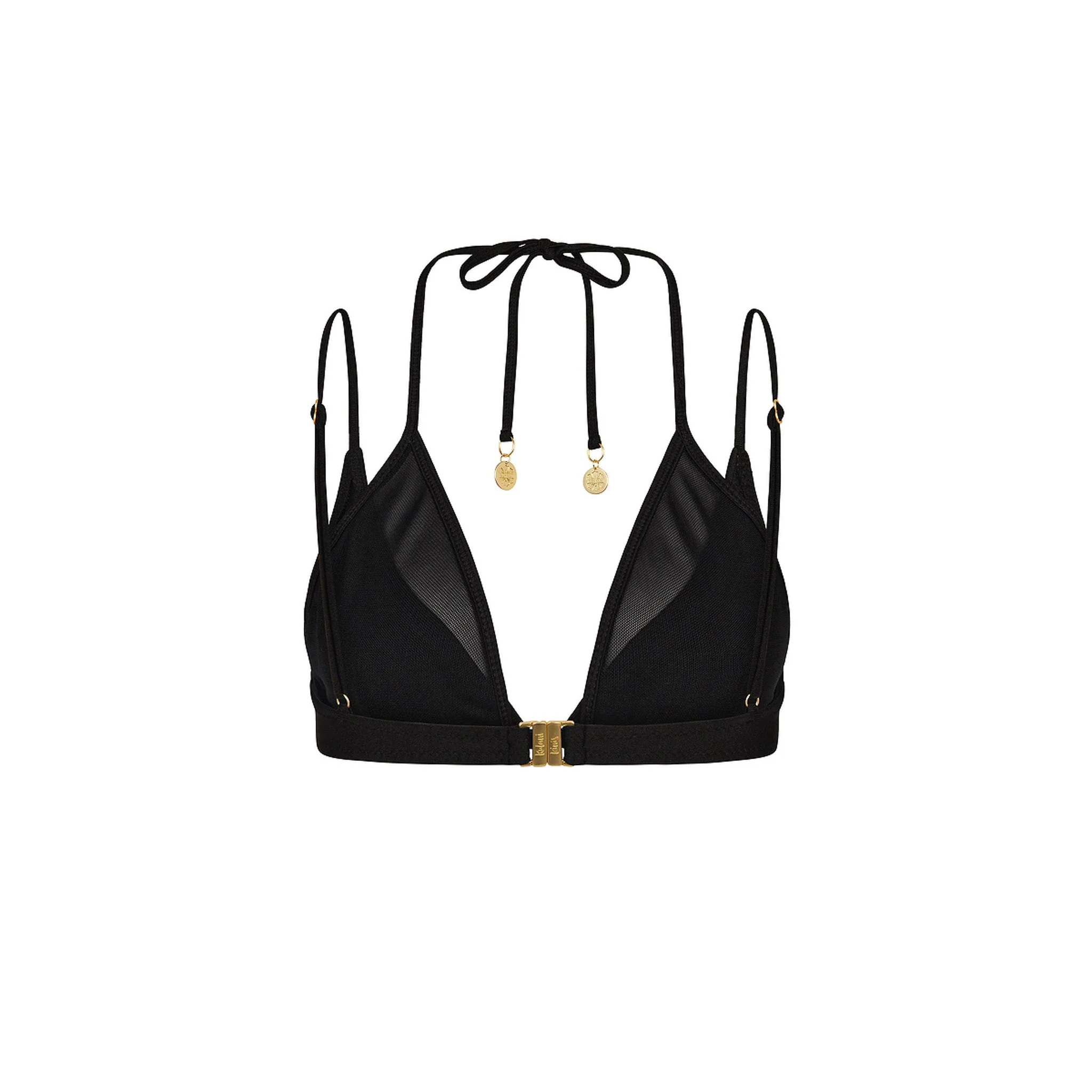Layered Mesh Underwire Bikini Top - Twilight Black - Image 9