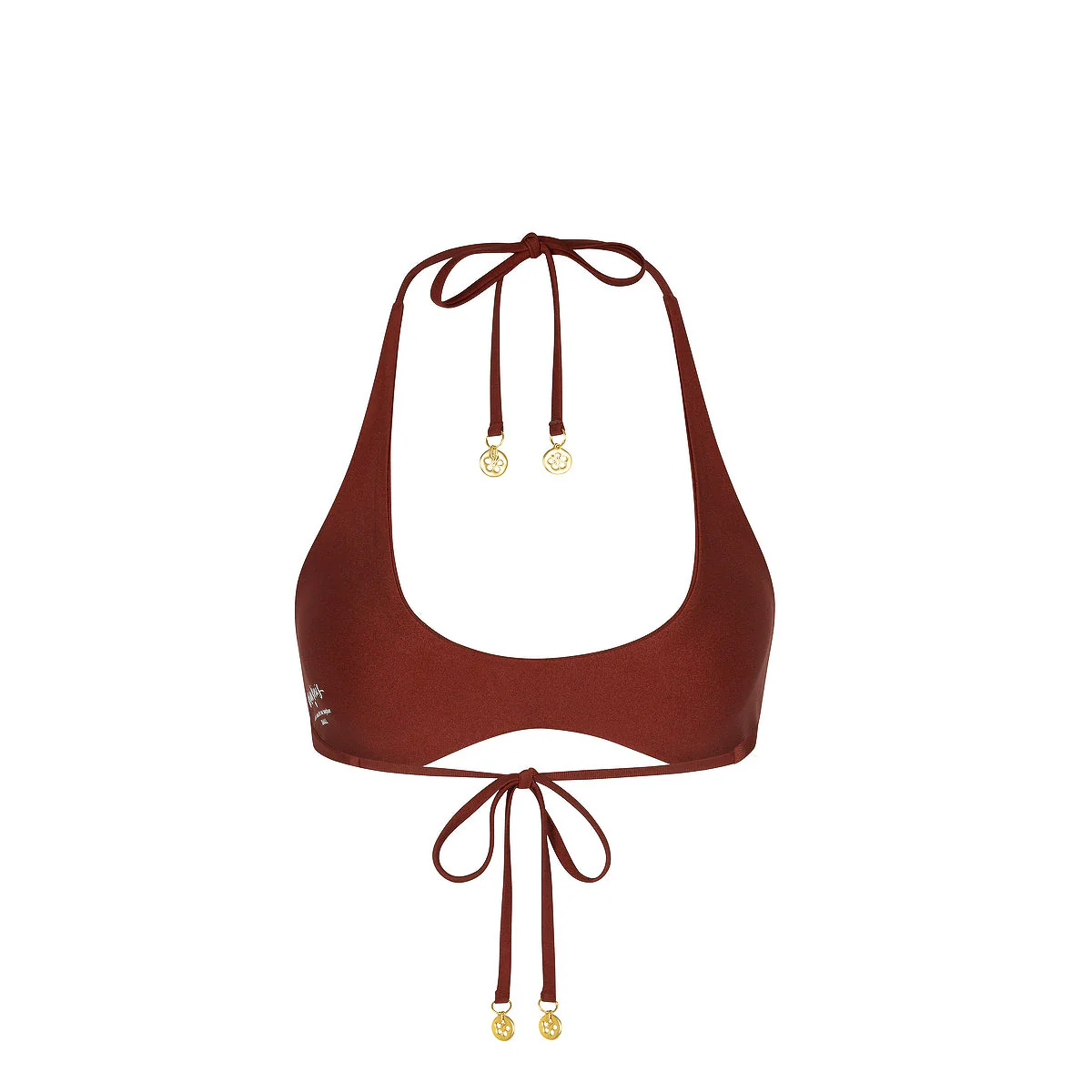 Scoop Mini Halter Crop Bikini Top - Cinnamon Sugar - Image 10