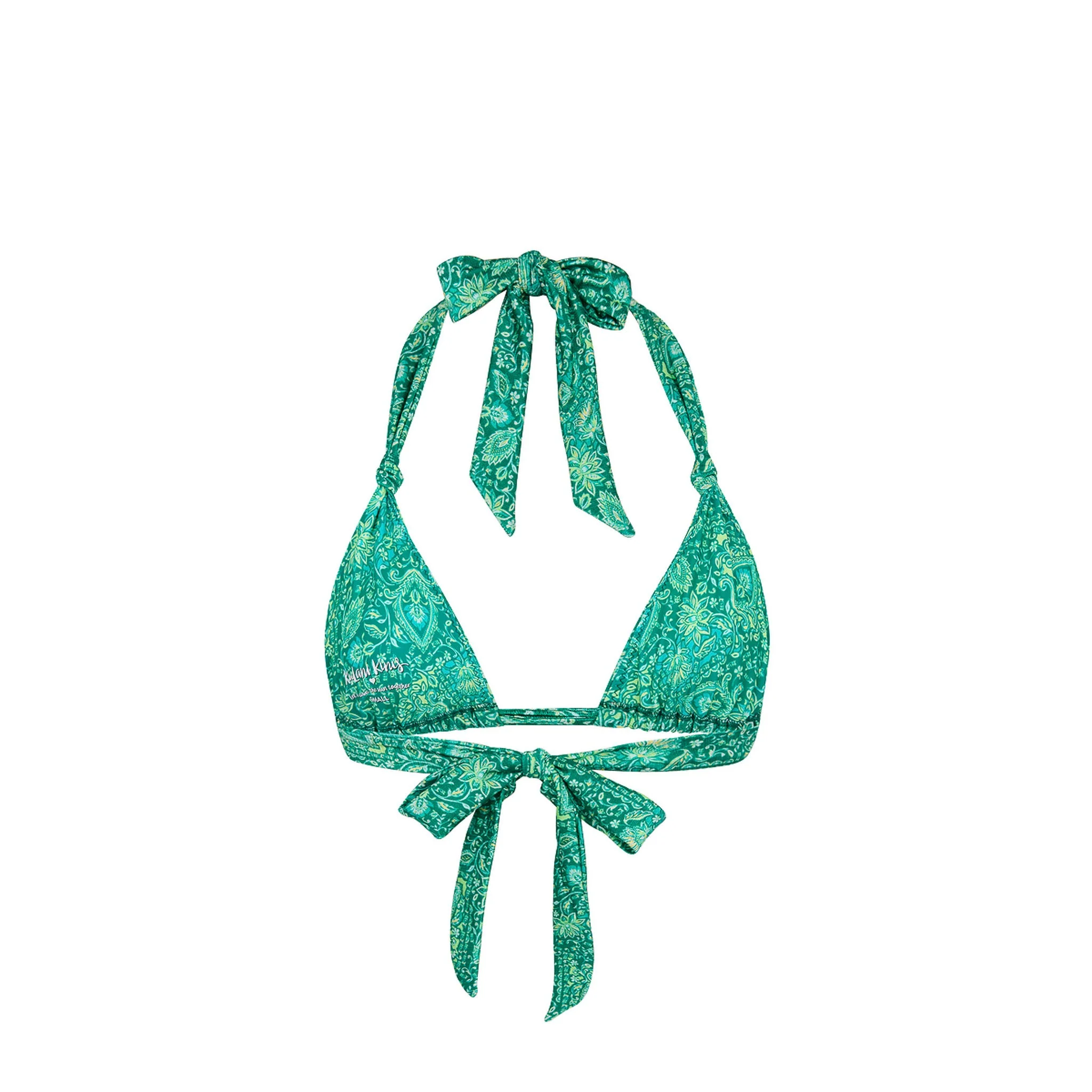 Soft Knot Halter Bikini Top - Emerald Aura - Image 8