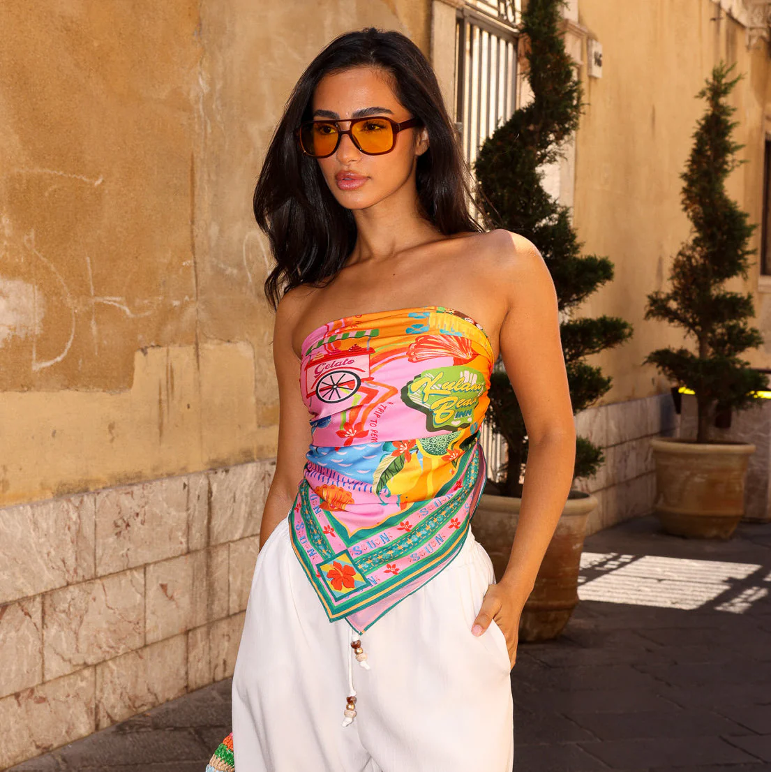 Summer Bandana Scarf Top - Sunlit Spritz - Image 2