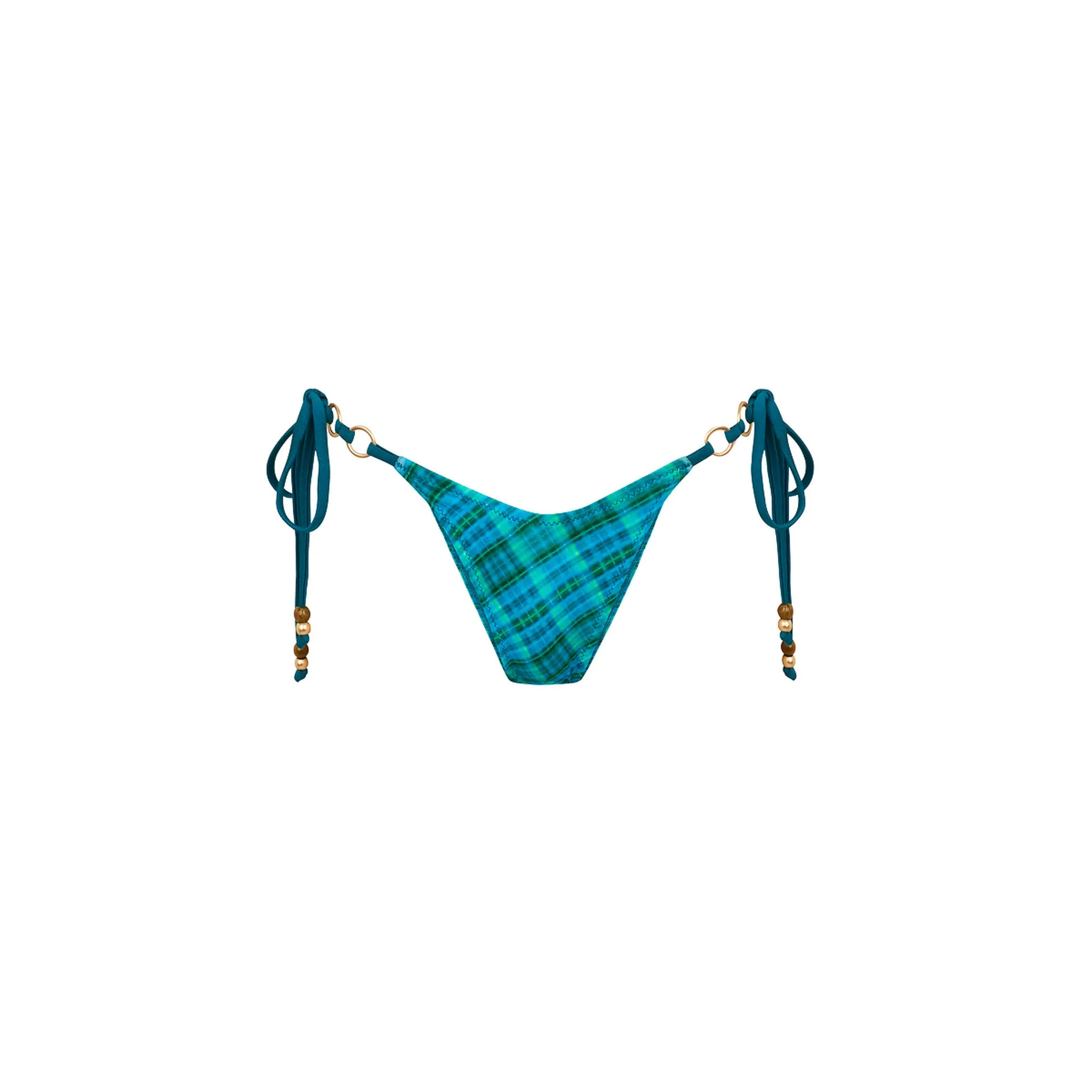 Trio Ring Cheeky Tie Bikini Bottom - Tropic Dip