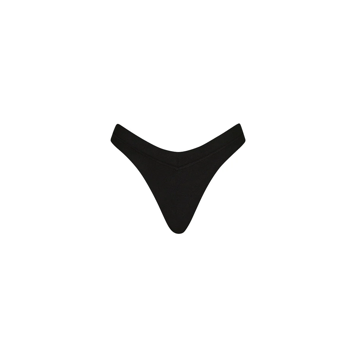 Wide Bind High Leg Thong Bikini Bottom - Twilight Black
